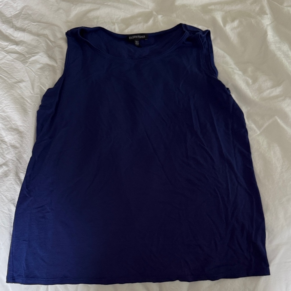Eileen Fisher Navy Sleeveless Tee